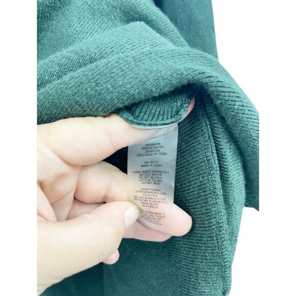 Max Studio Batwing Rhinestone Sweater Soft Green Holiday Womens Plus Size 2XL - Picture 5 of 8